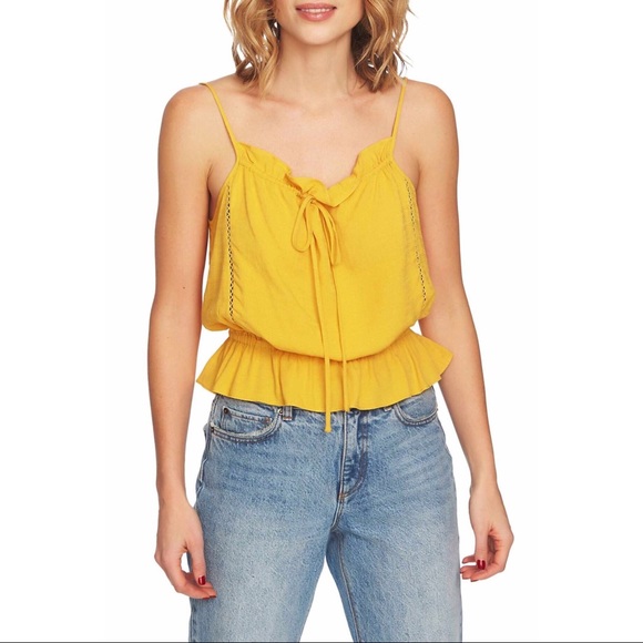 1. State Tops - Marigold Ruffle Camisole by 1. State, Size L